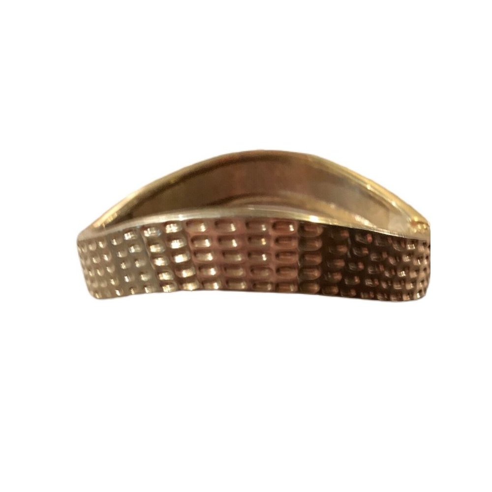 Bracelet gold-tone dimpled bangle with hinge